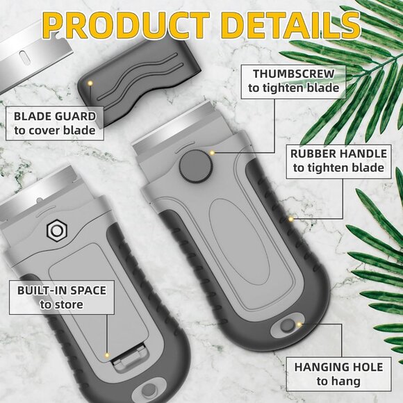 Ergonomic Handle, Scraper for Cleaning Glass Stove Top, Windows, Razor 1 Pack - Picture 4 of 12